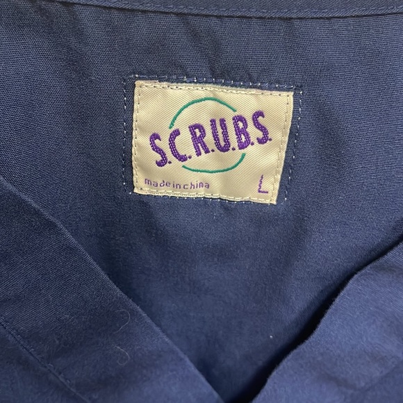 S.C.R.U.B.S. Navy blue size large scrub top - Picture 3 of 3